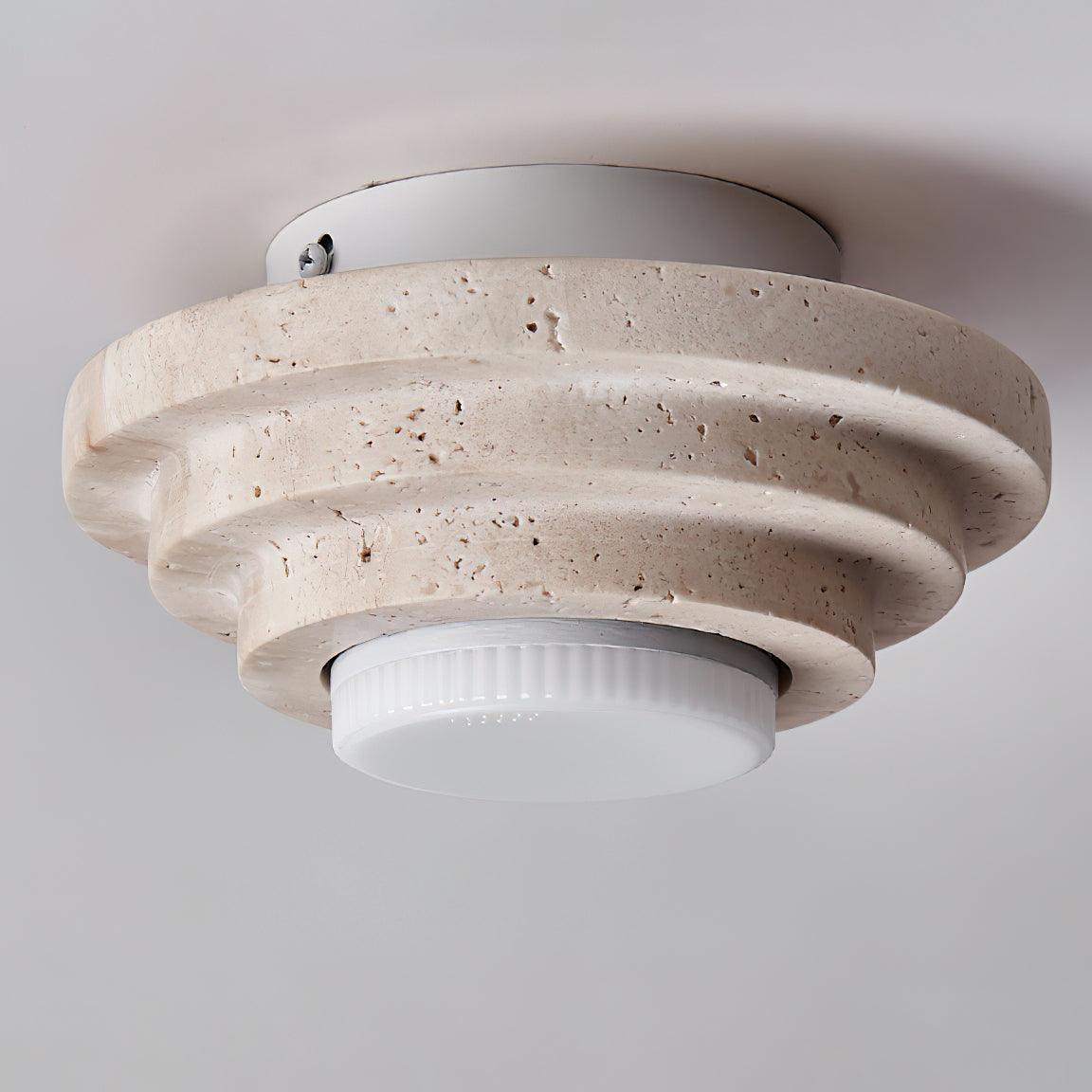 Aperture Travertine Ceiling Lamp