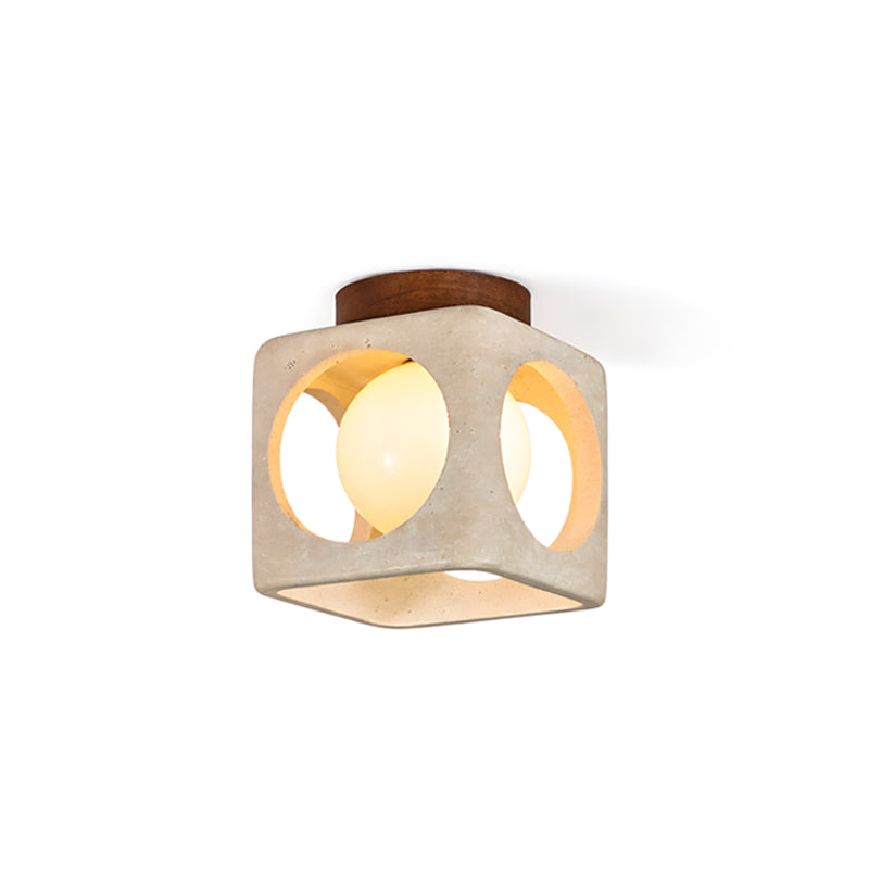 Saga Japandi Travertine Ceiling Light front view