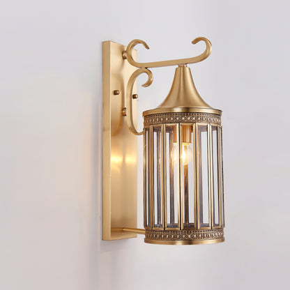 Retro Arabian Brass Outdoor Wall Light