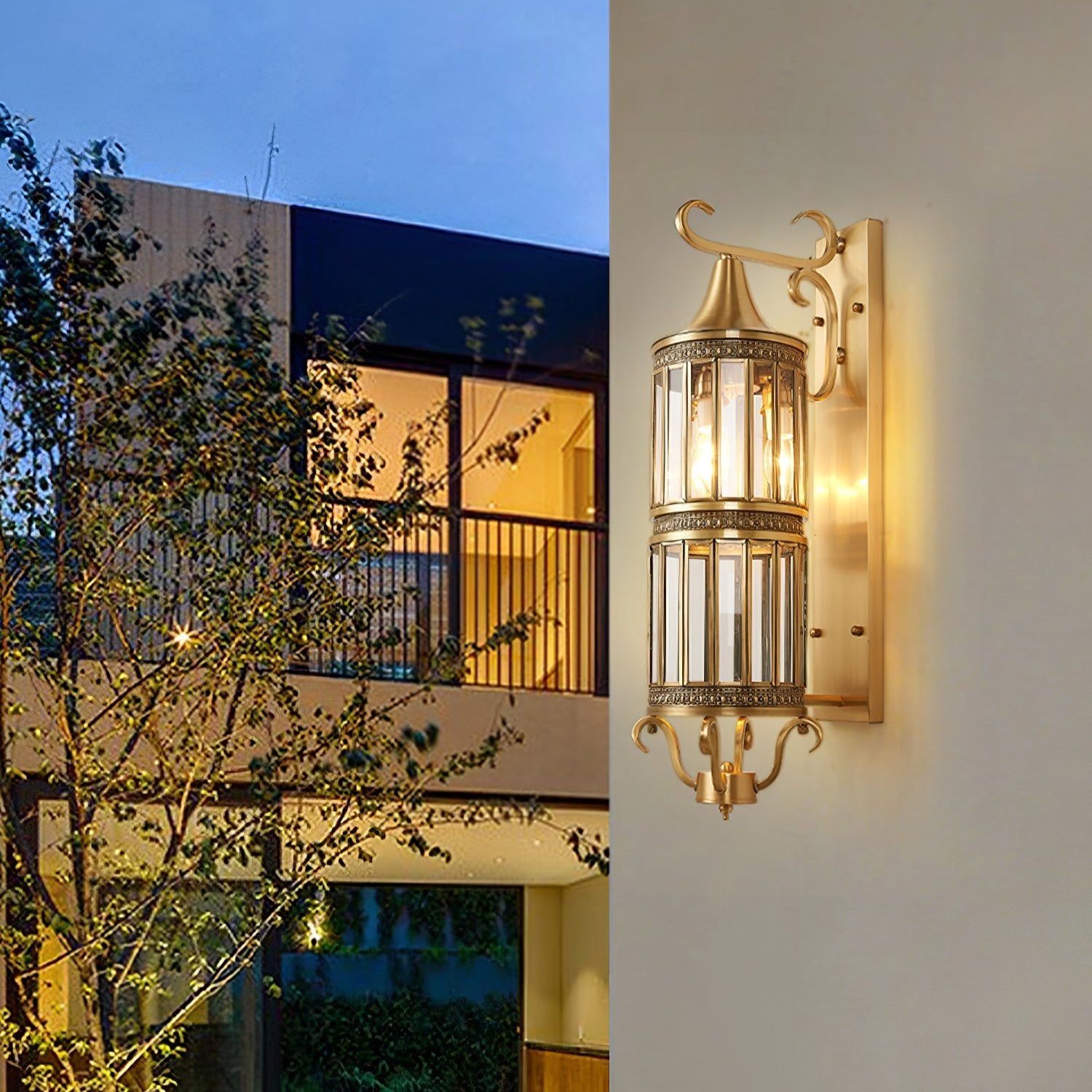 Retro Arabian Brass Outdoor Wall Light