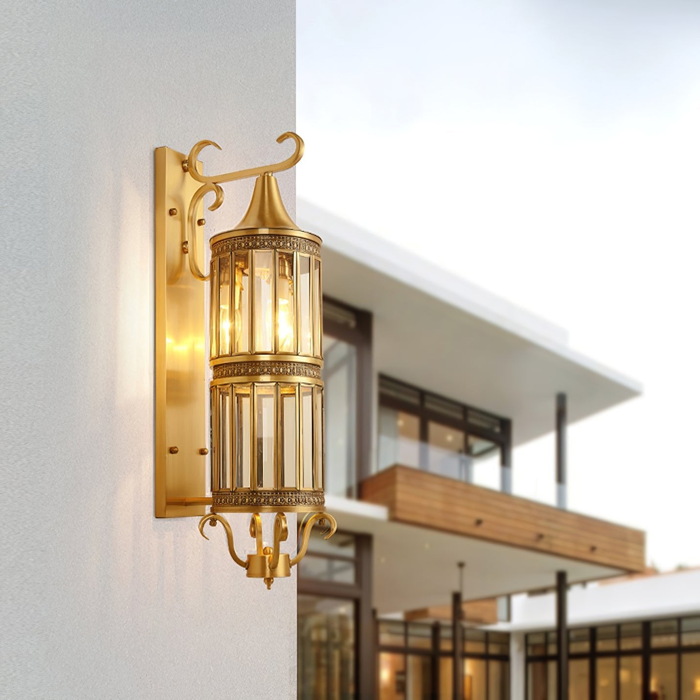 Retro Arabian Brass Outdoor Wall Light