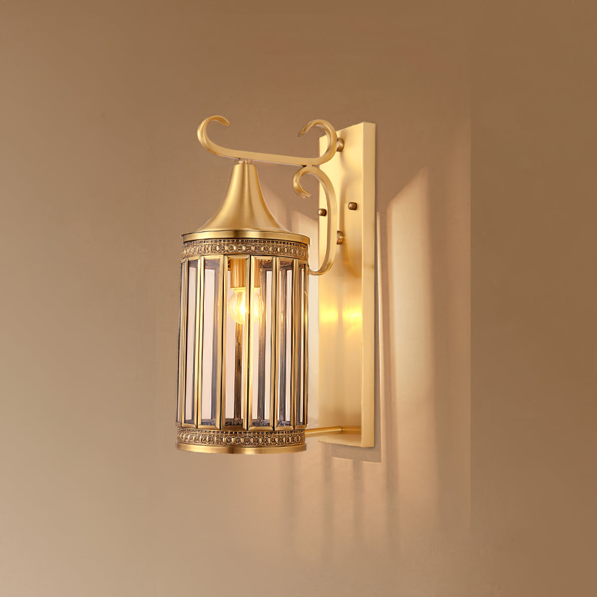 Retro Arabian Brass Outdoor Wall Light