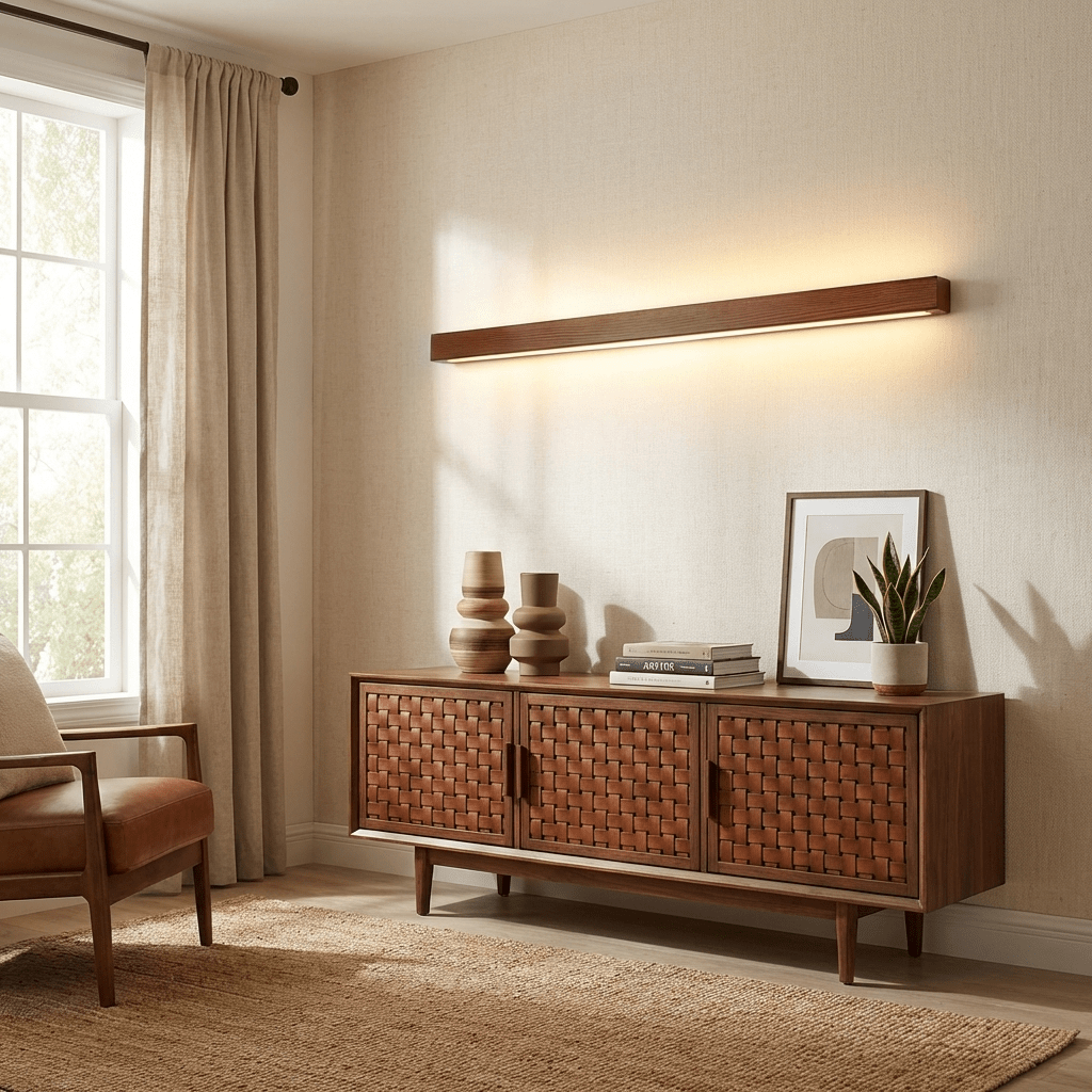 Arlo Nordic Linear Wood Wall Light