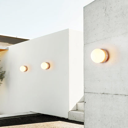 Asteroid Travertine Outdoor Wall Light