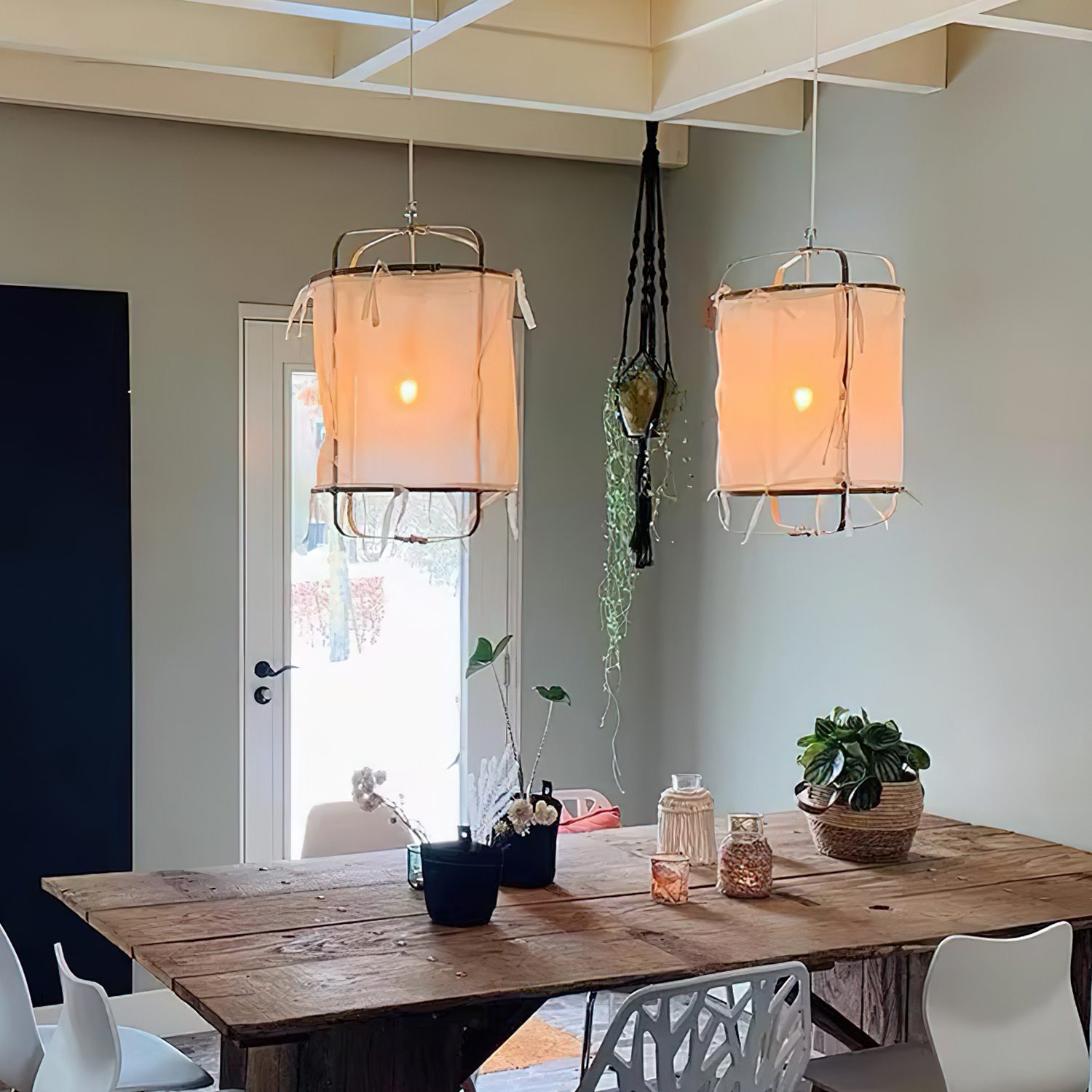 Boho Eco Ay Illuminate Bamboo Pendant Lamp