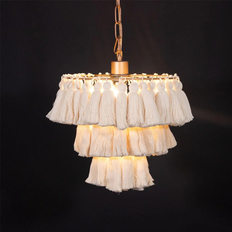 Fabric Tassel Bohemian Pendant Lamp