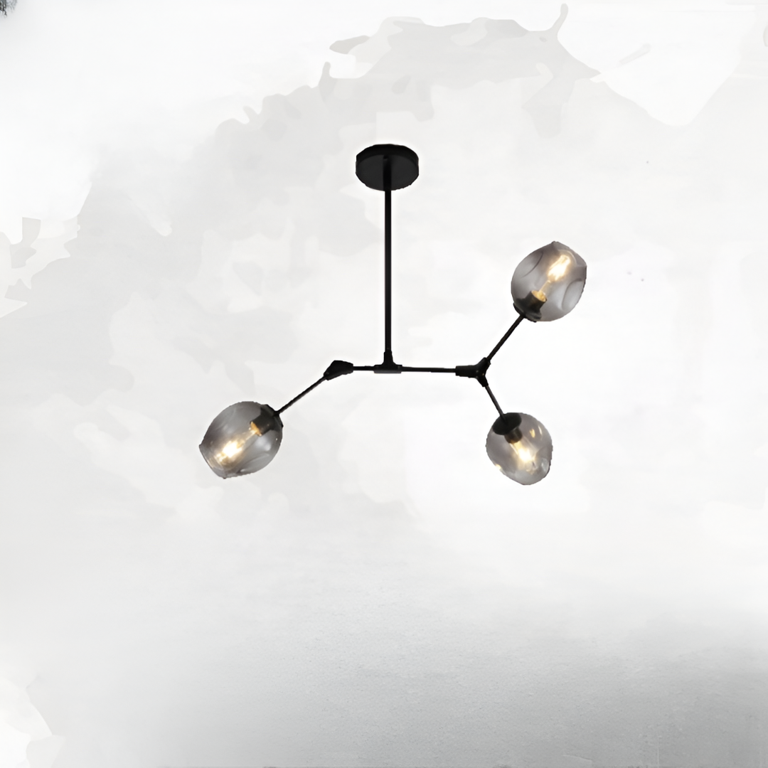 Chandelier LED en fer forgé à plusieurs têtes de branche d&