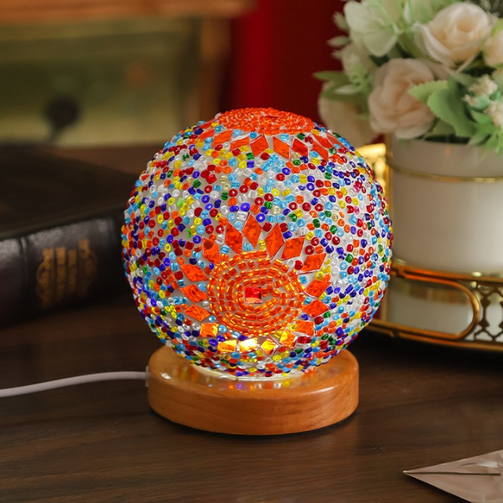 Bohemian Mosaic Glass Decorative Table Lamp