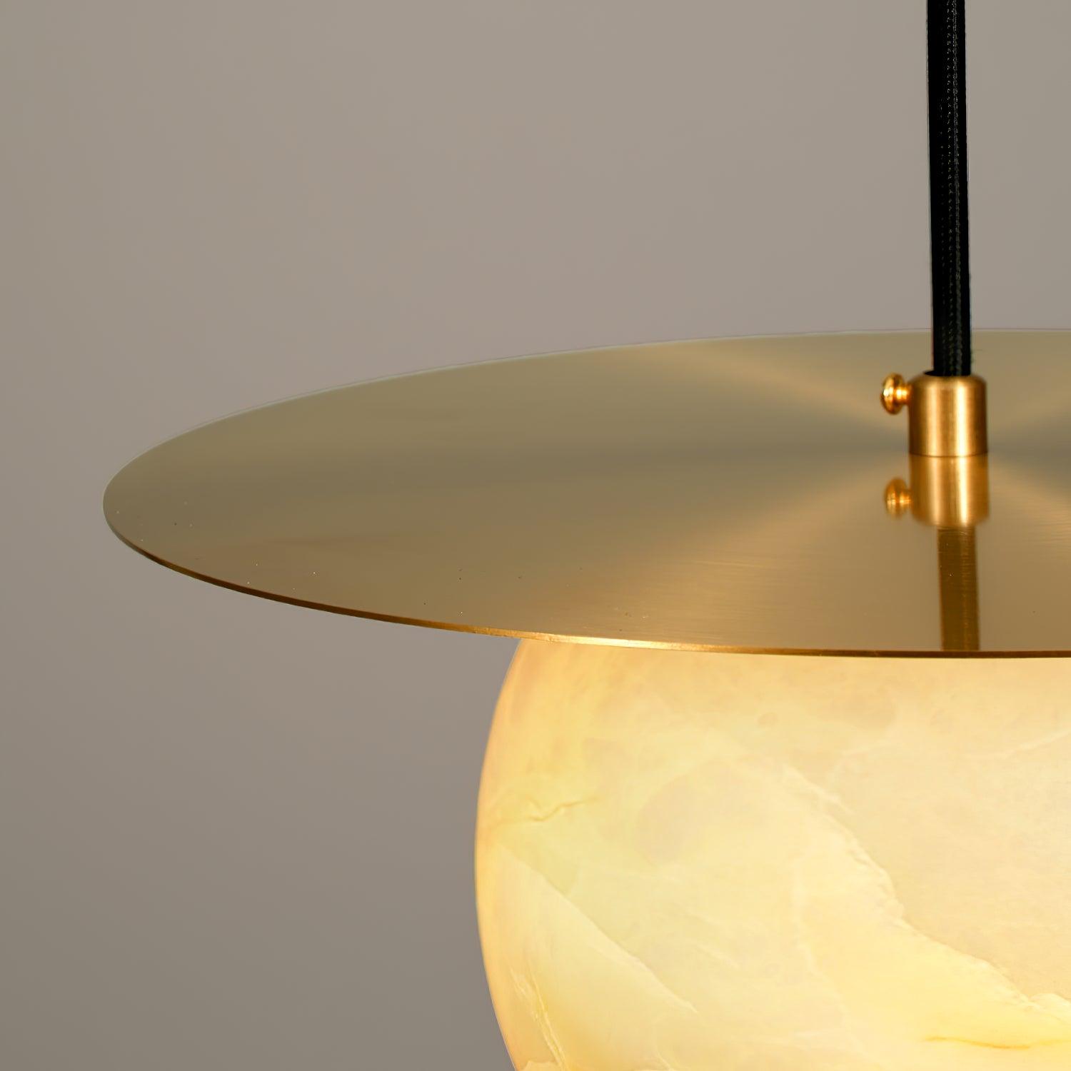 Brass and Alabaster Spherical Lamp