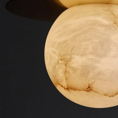 Brass and Alabaster Spherical Lamp