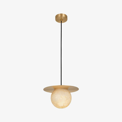 Brass and Alabaster Spherical Lamp