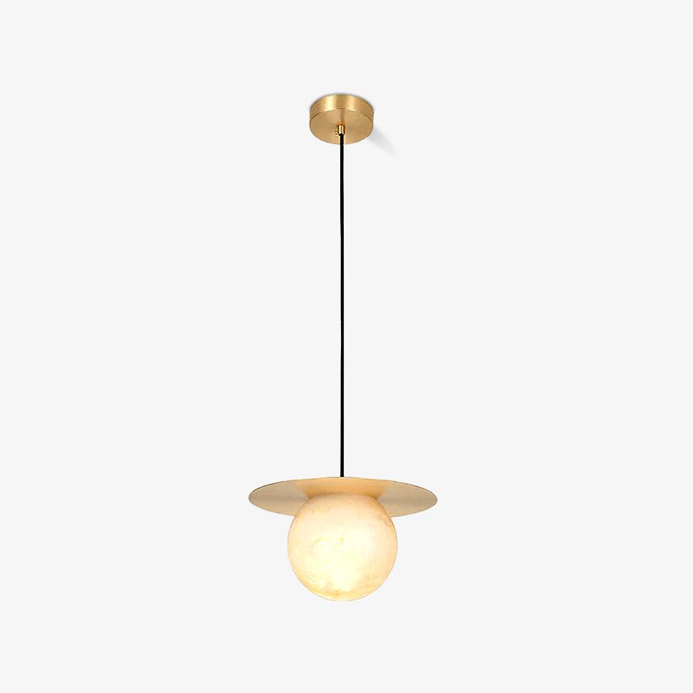 Brass and Alabaster Spherical Lamp