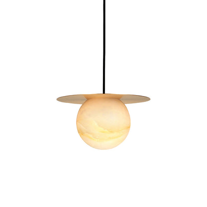 Brass and Alabaster Spherical Lamp