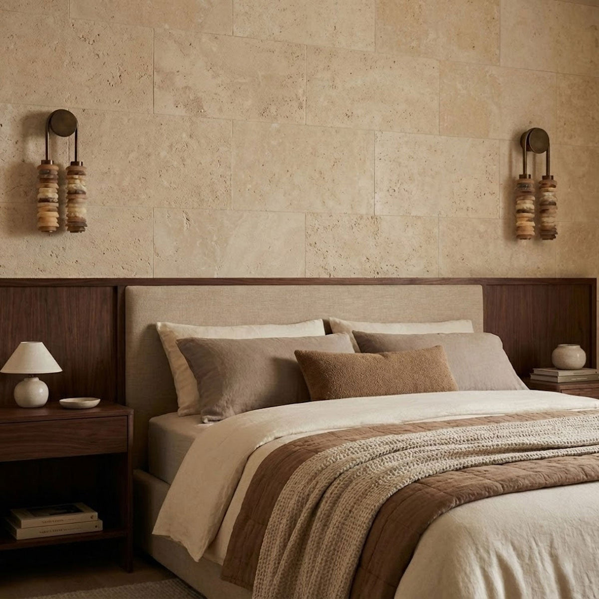 Calla Ribbed Nordic Modern Alabaster Stone Wall Light