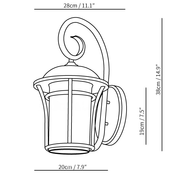 Luz de pared exterior retro industrial Castro IP65 a prueba de agua