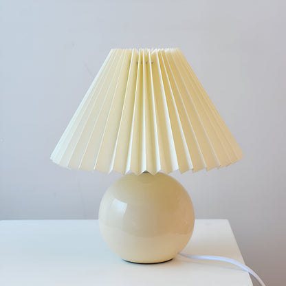 Modern Ceramic Retro Pleated Cone Shape Table Lamp