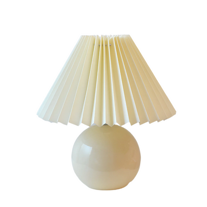 Modern Ceramic Retro Pleated Cone Shape Table Lamp