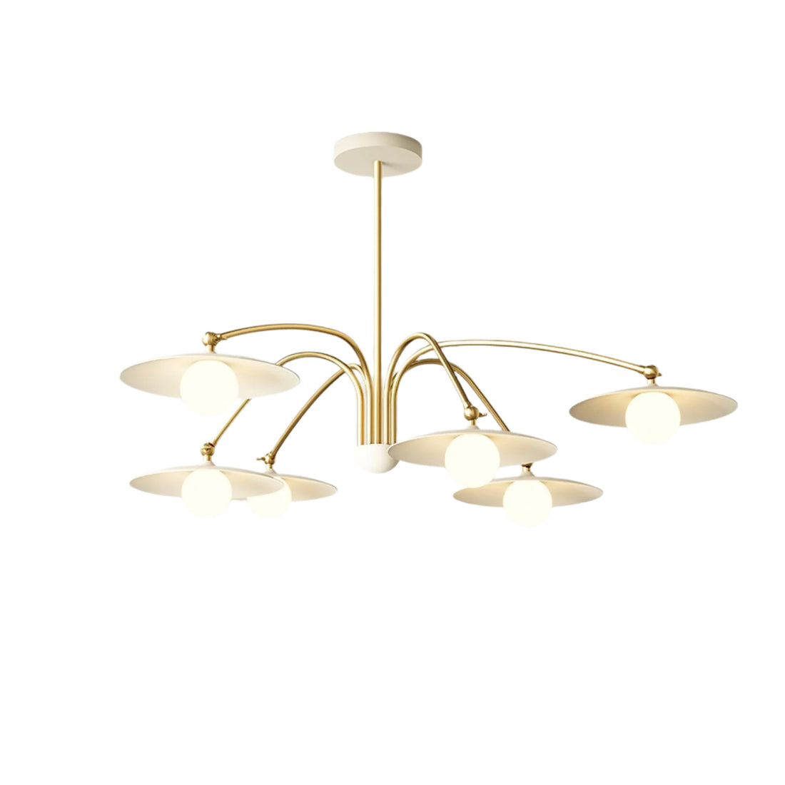 Marais Art Deco Glass and Metal Chandelier