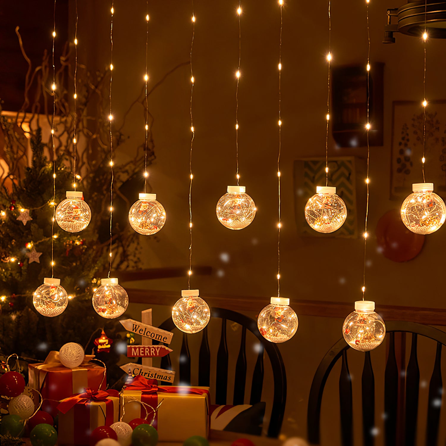 Retro Christmas Wishing Ball LED Outdoor Pendant Light