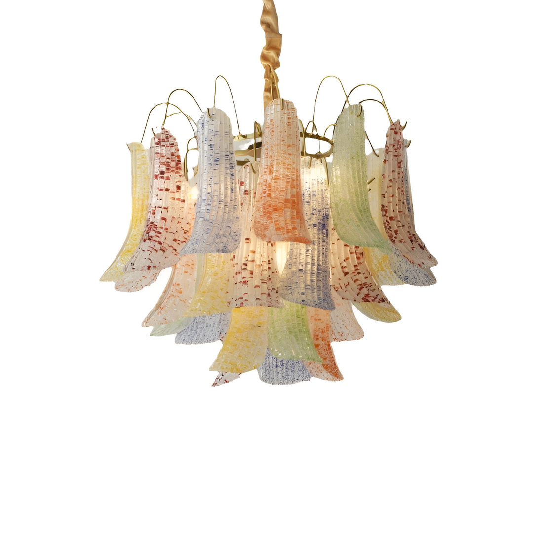 Retro Mazzega Murano Colorful Glass Chandelier