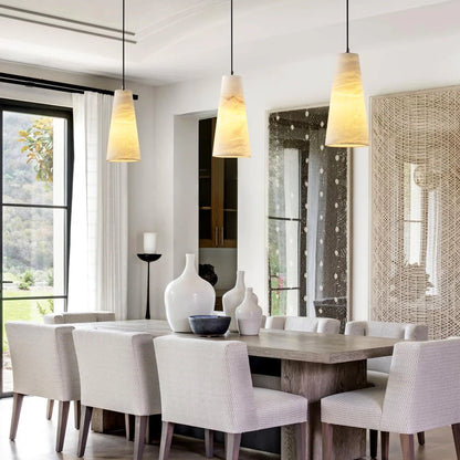 Aurora Pillar Alabaster Pendant Light