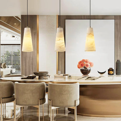 Aurora Pillar Alabaster Pendant Light