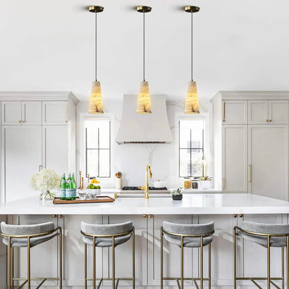 Aurora Pillar Alabaster Pendant Light