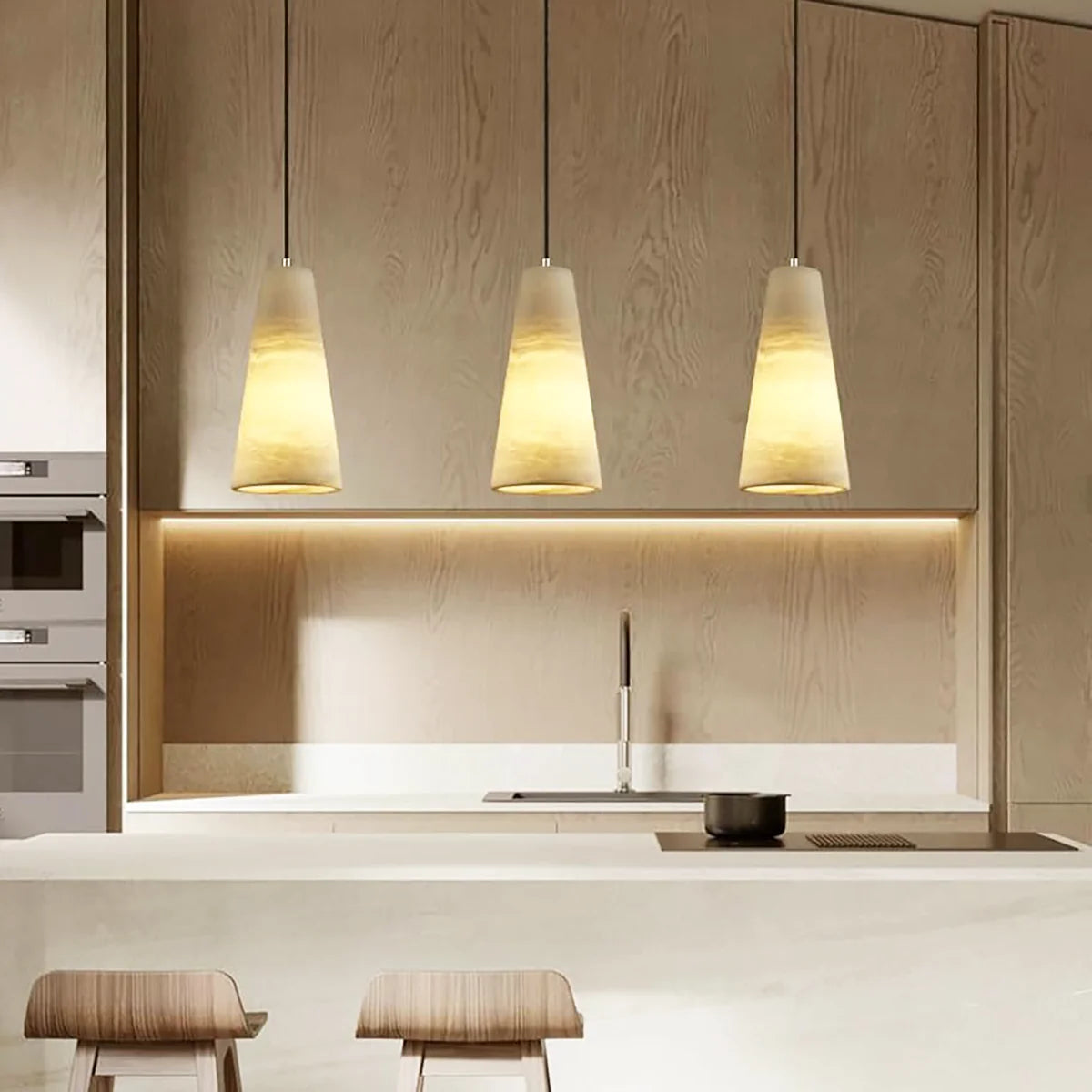 Aurora Pillar Alabaster Pendant Light