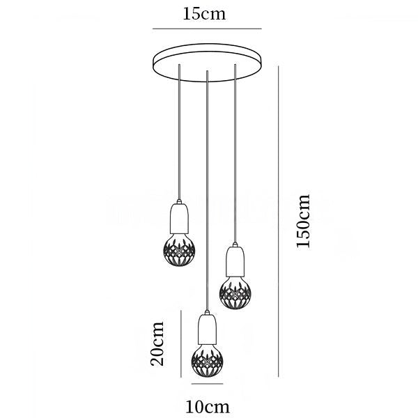 Lámpara colgante de cristal de diseño nórdico