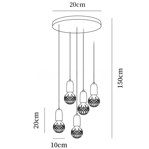 Lámpara colgante de cristal de diseño nórdico