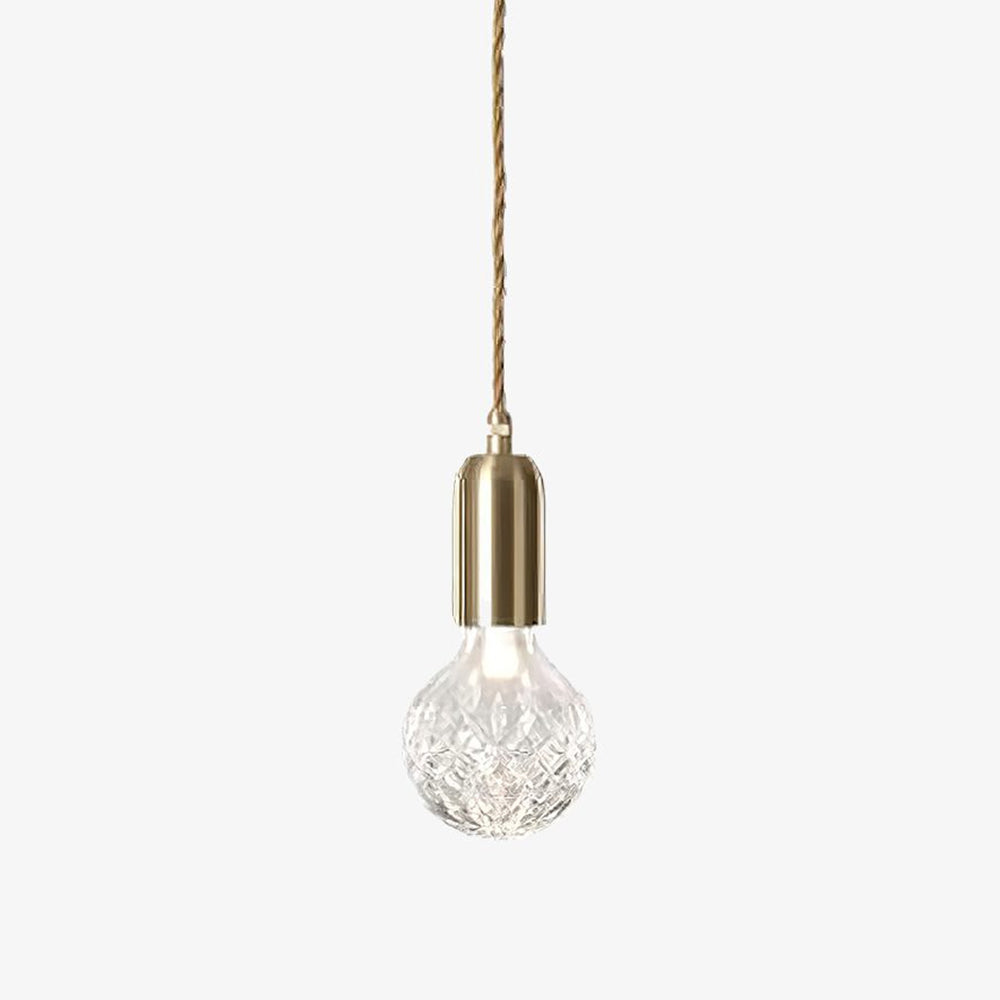 Lampada a sospensione con bulbo di cristallo in design nordico