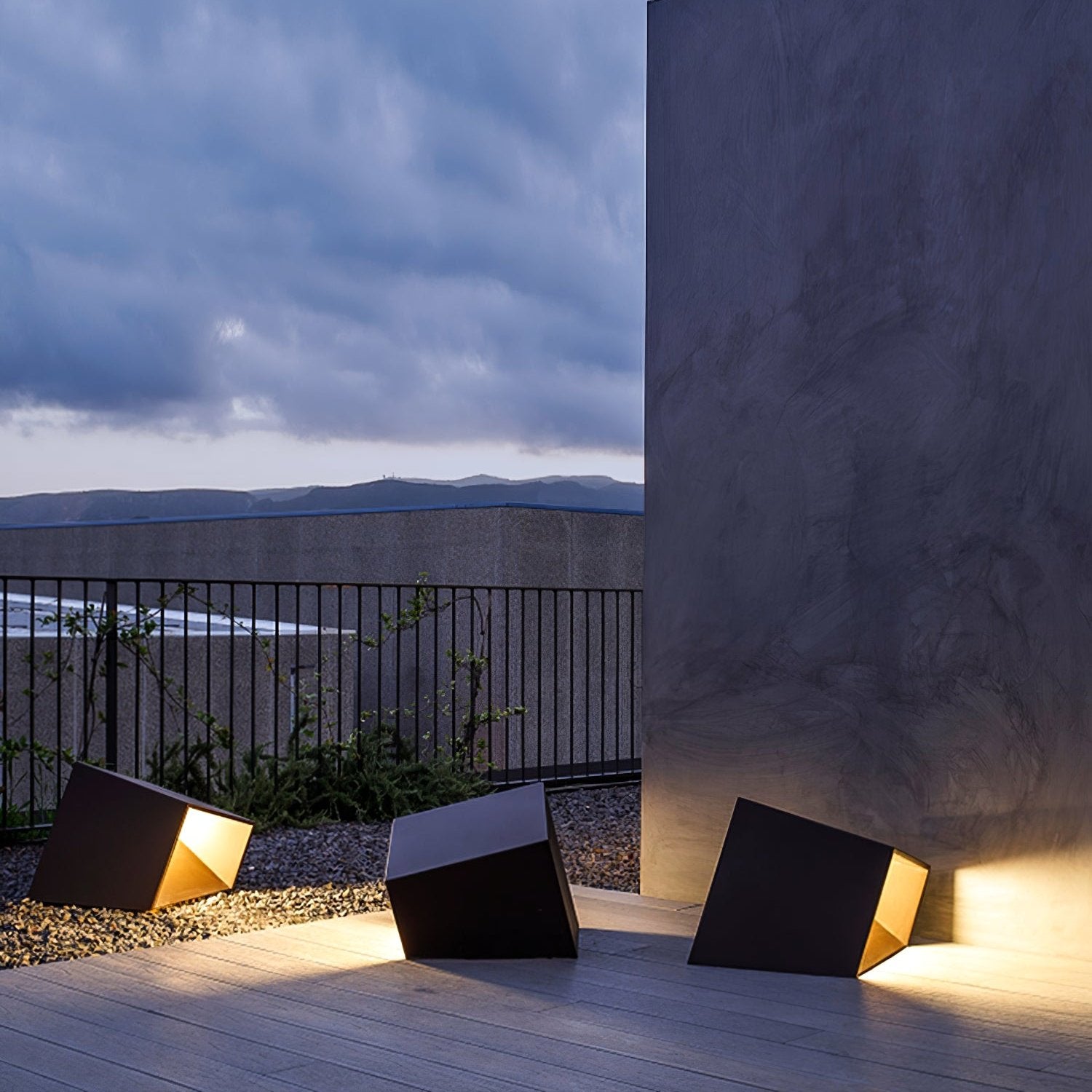 Luce da giardino cubica minimalista moderna per esterni