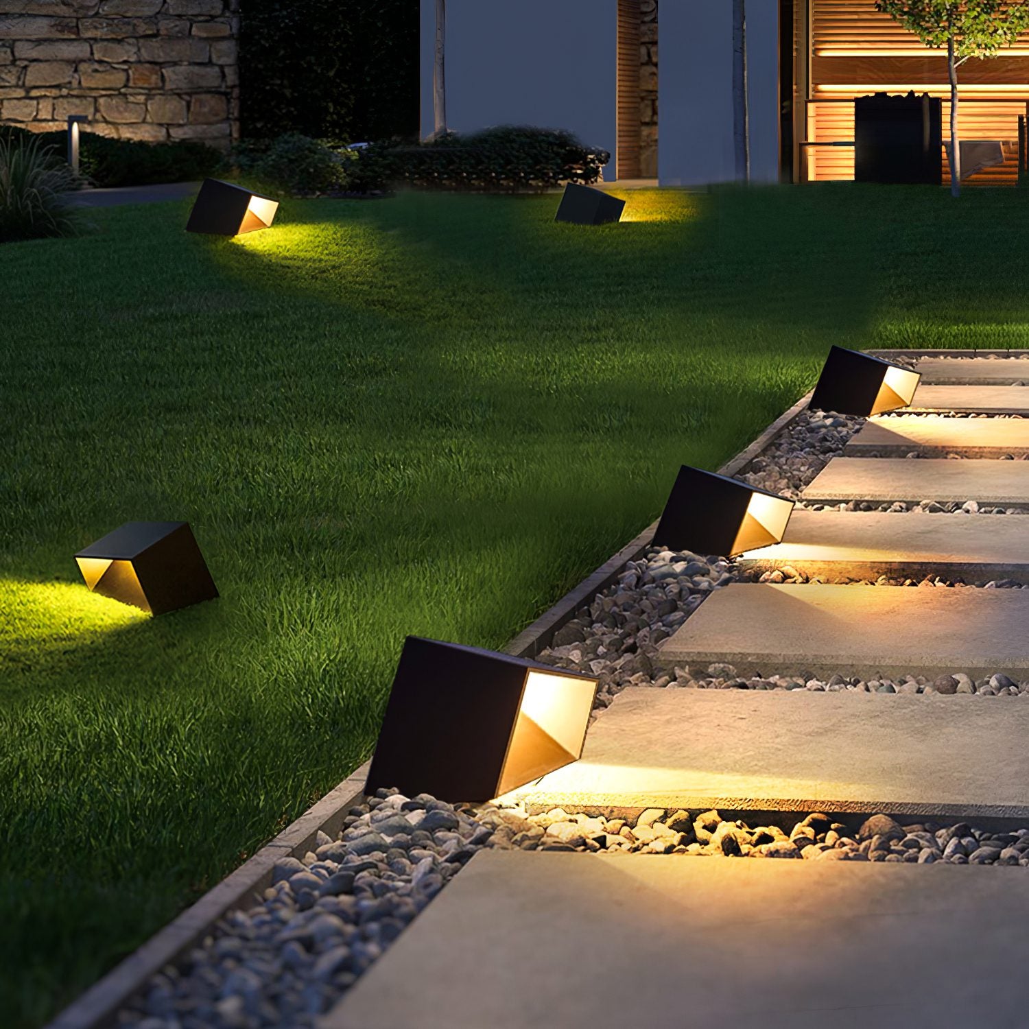 Luce da giardino cubica minimalista moderna per esterni