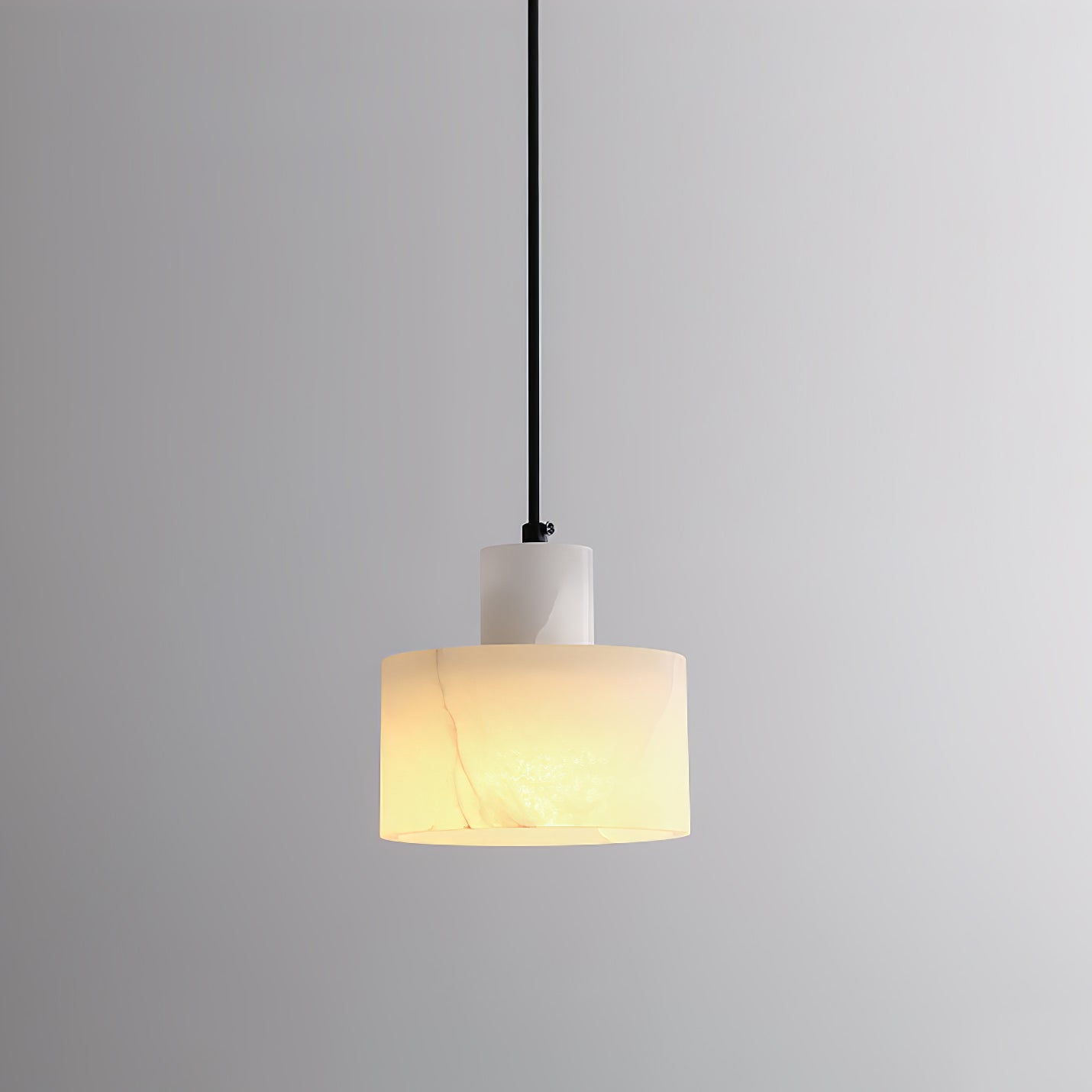 Cylindrical Alabaster Pendant Lamp