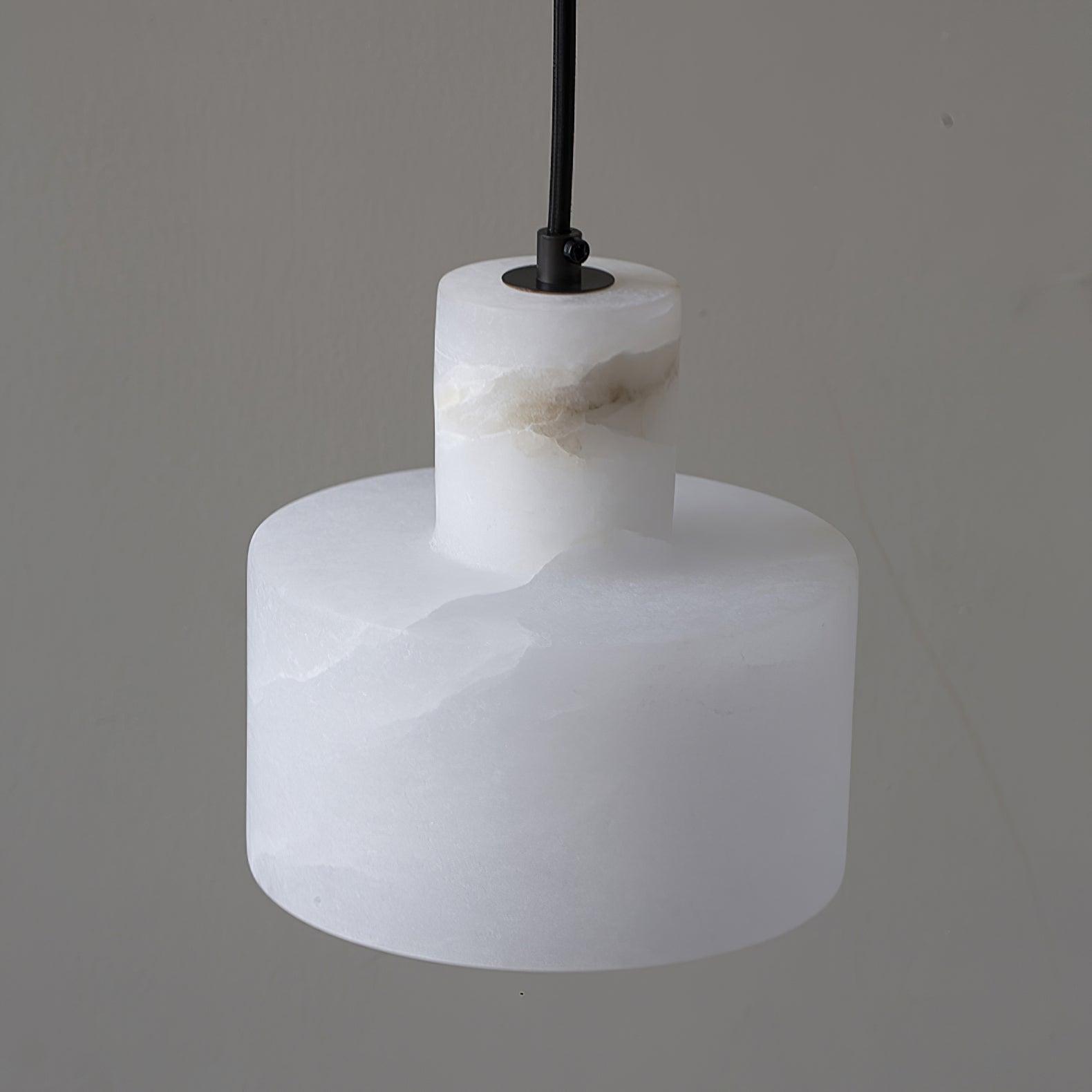 Cylindrical Alabaster Pendant Lamp