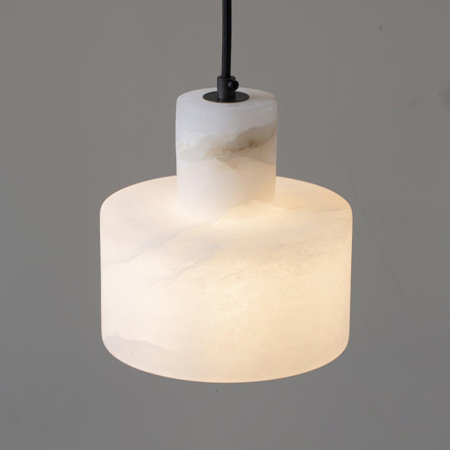 Cylindrical Alabaster Pendant Lamp