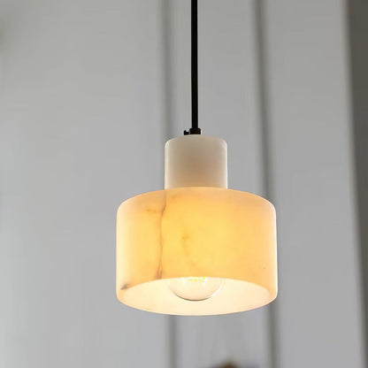 Cylindrical Alabaster Pendant Lamp