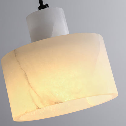 Cylindrical Alabaster Pendant Lamp