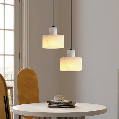 Cylindrical Alabaster Pendant Lamp