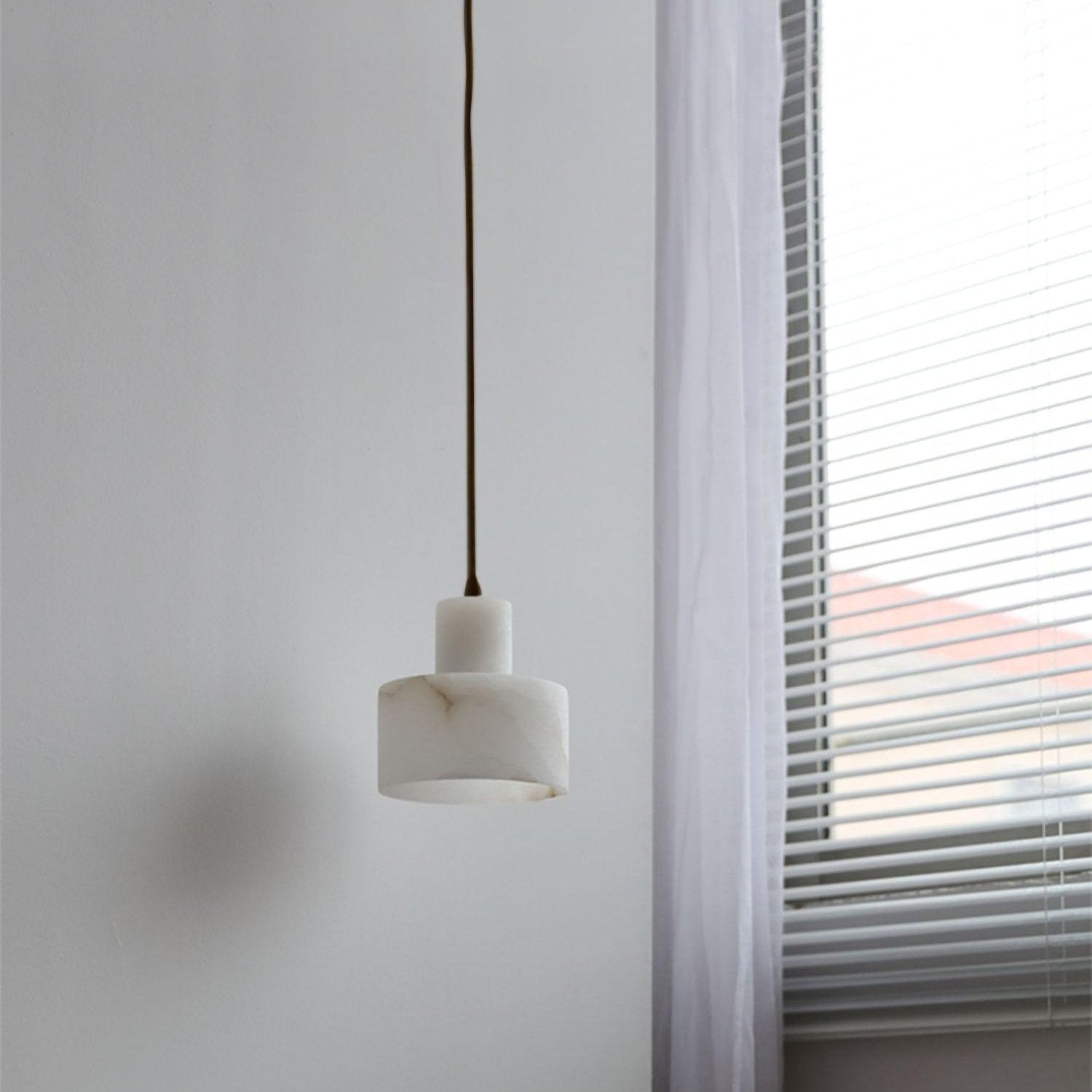 Cylindrical Alabaster Pendant Lamp