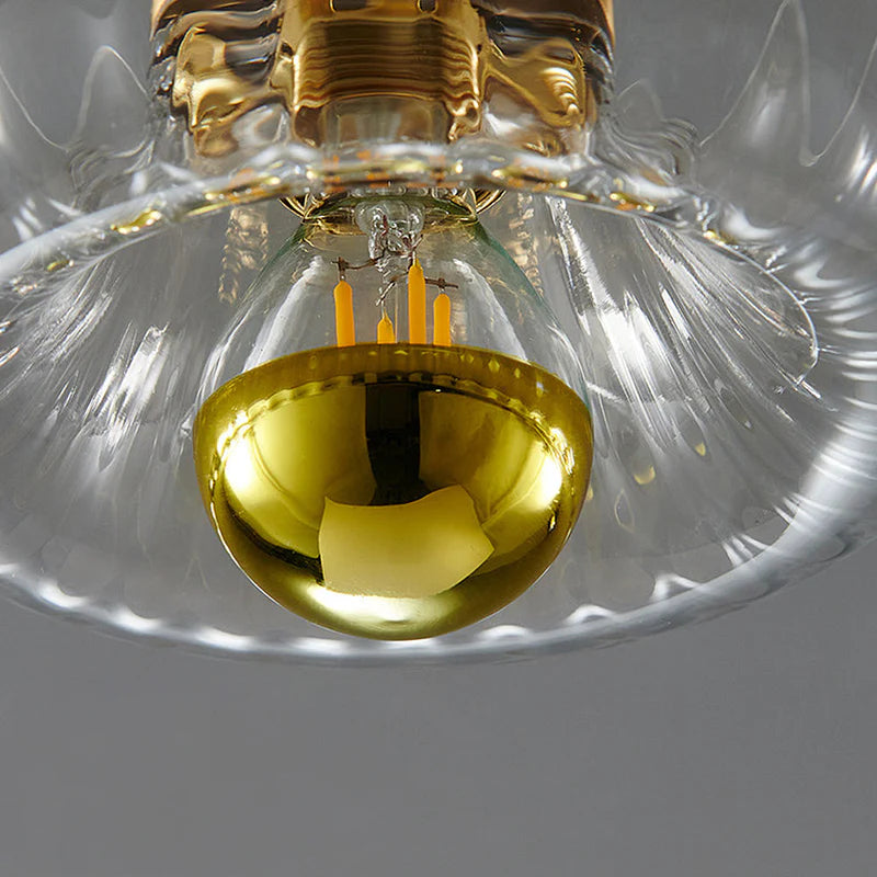 Clara Rays Contemporary Brass Glass Ceiling Light