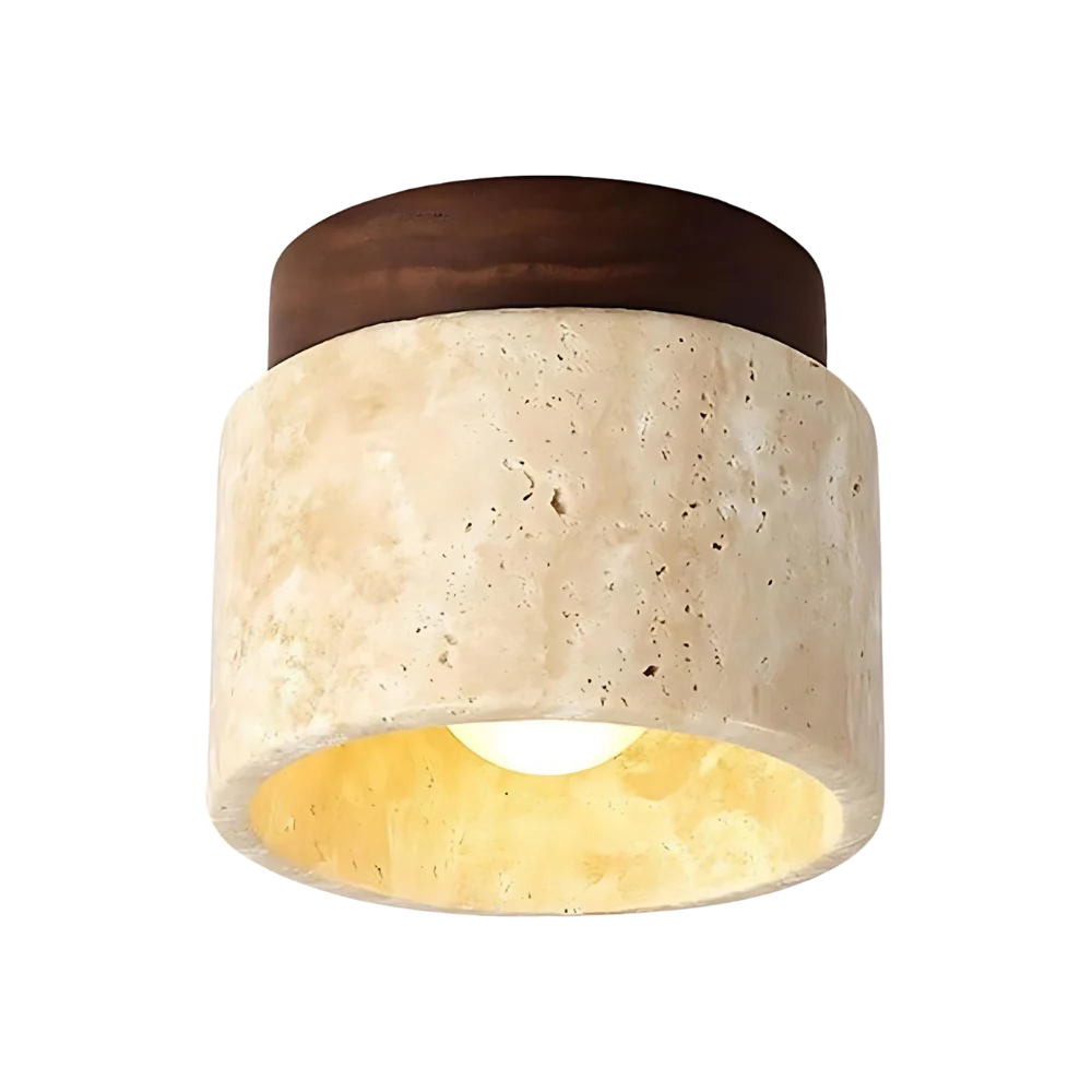 The Yellow Stone Travertine Ceiling Lamp