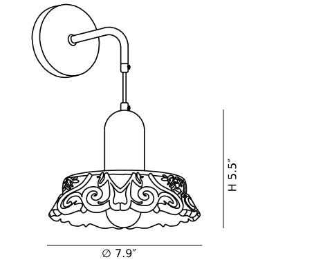 Lampada da parete Dome Dora in resina nordica moderna