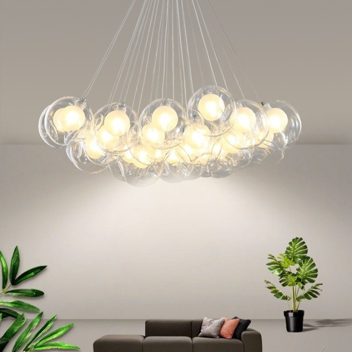 Elaris Aurora Nordic Iron Bubble Glass Ball Chandelier