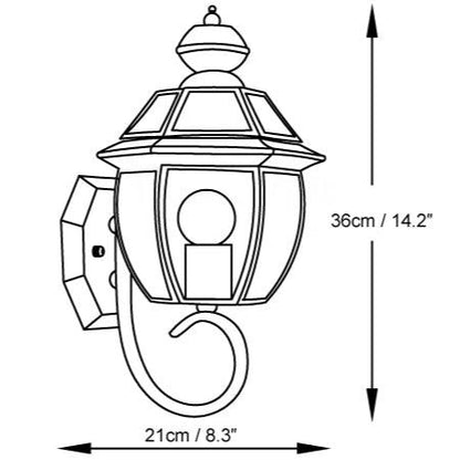 Lampe murale extérieure rétro en laiton antique