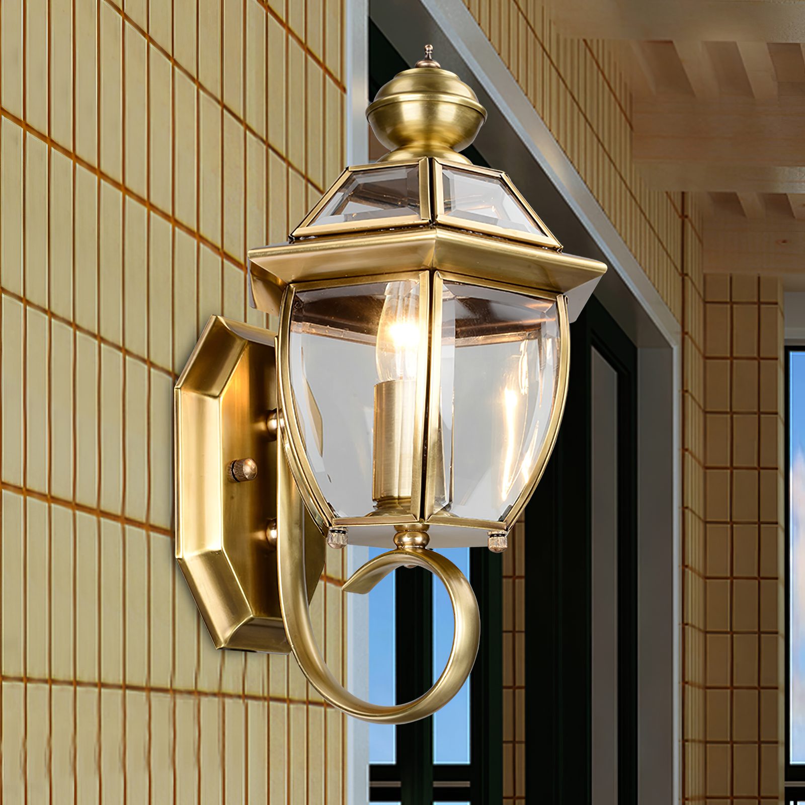 Antique Brass Retro Outdoor Wall Lamp