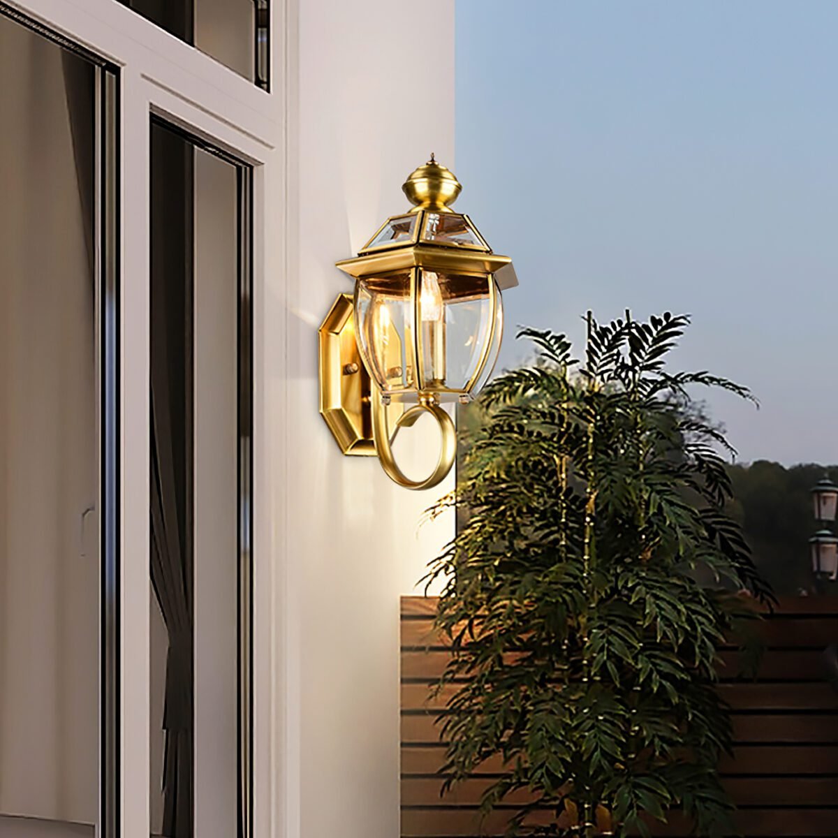 Antique Brass Retro Outdoor Wall Lamp