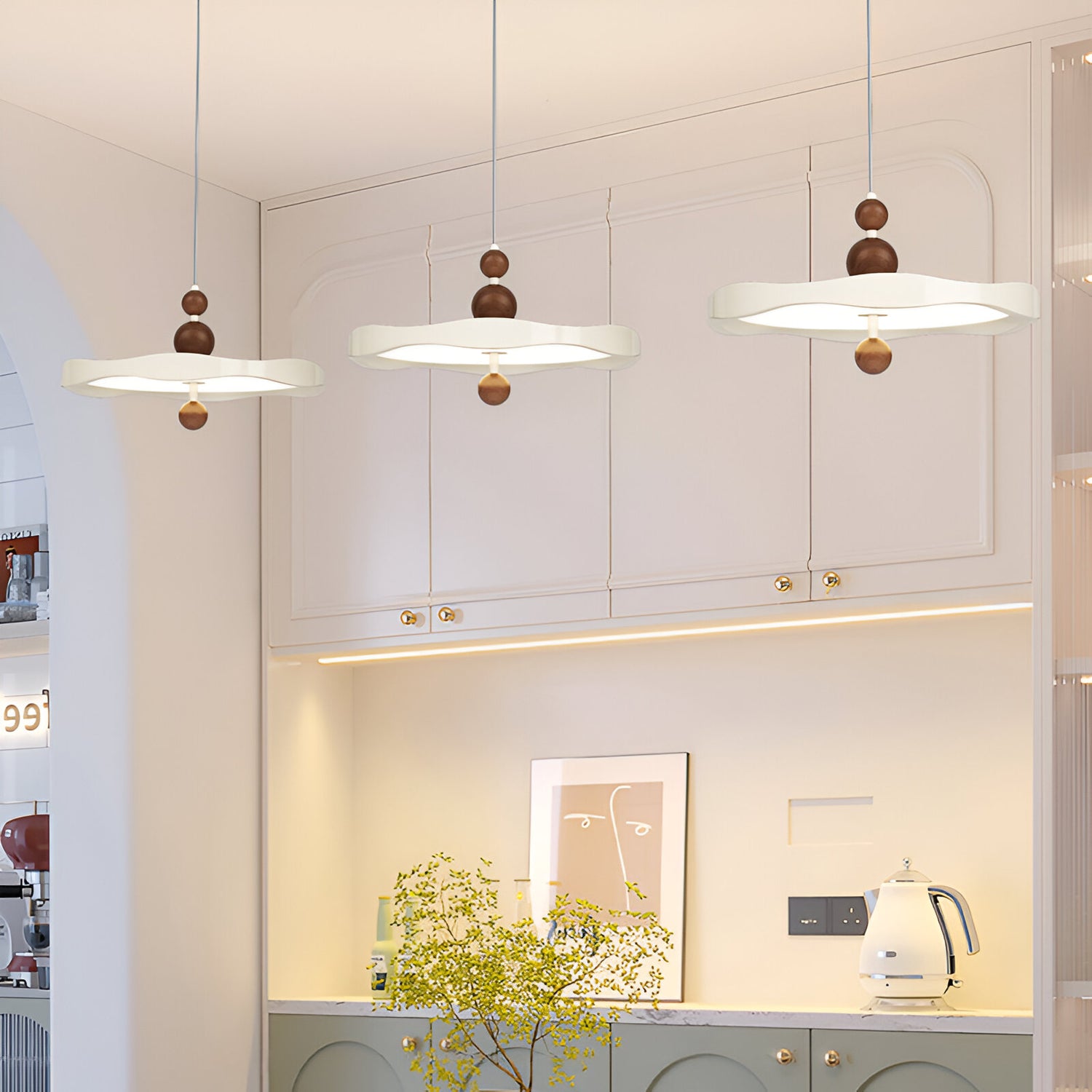 French Cream Aluminum Pendant Light