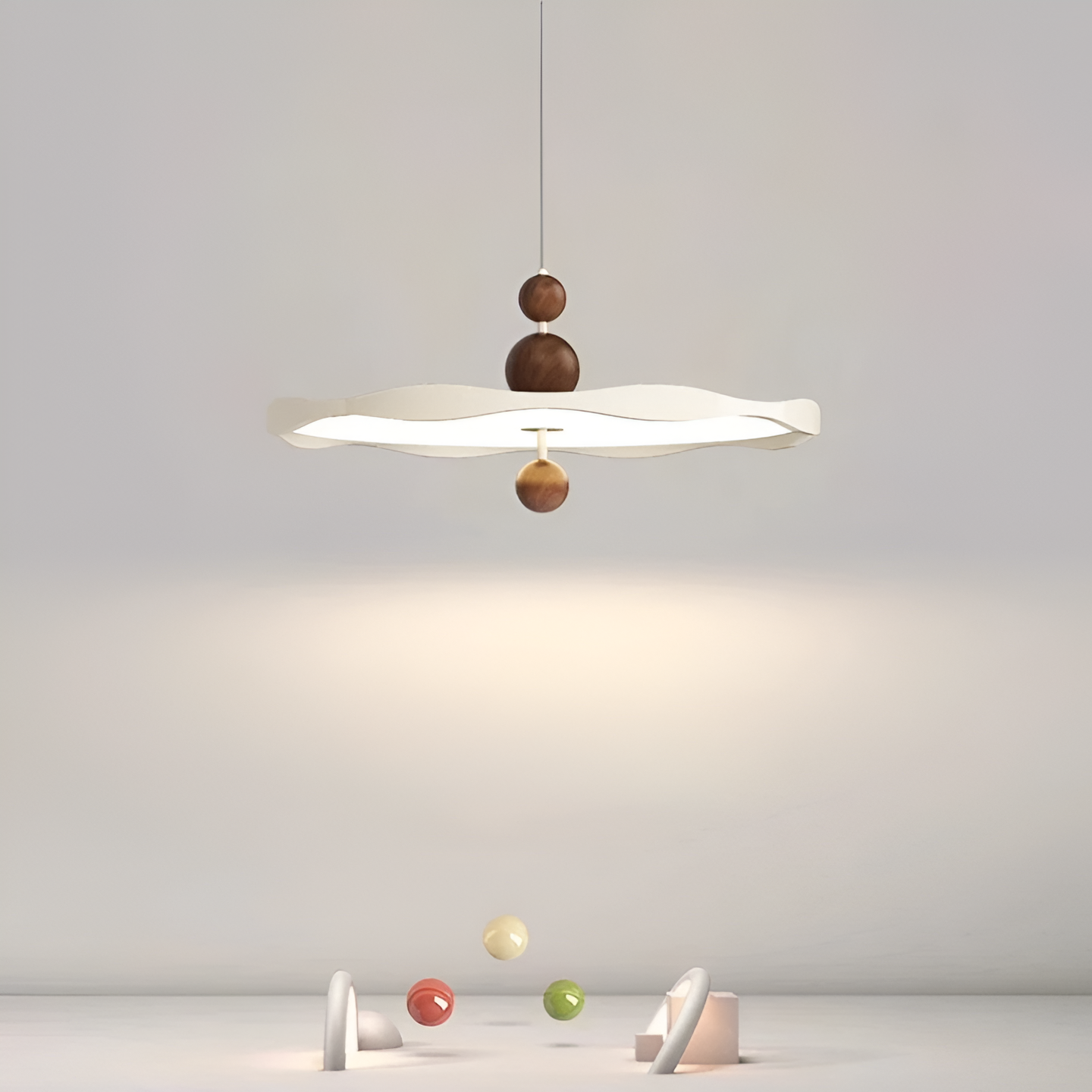 French Cream Aluminum Pendant Light