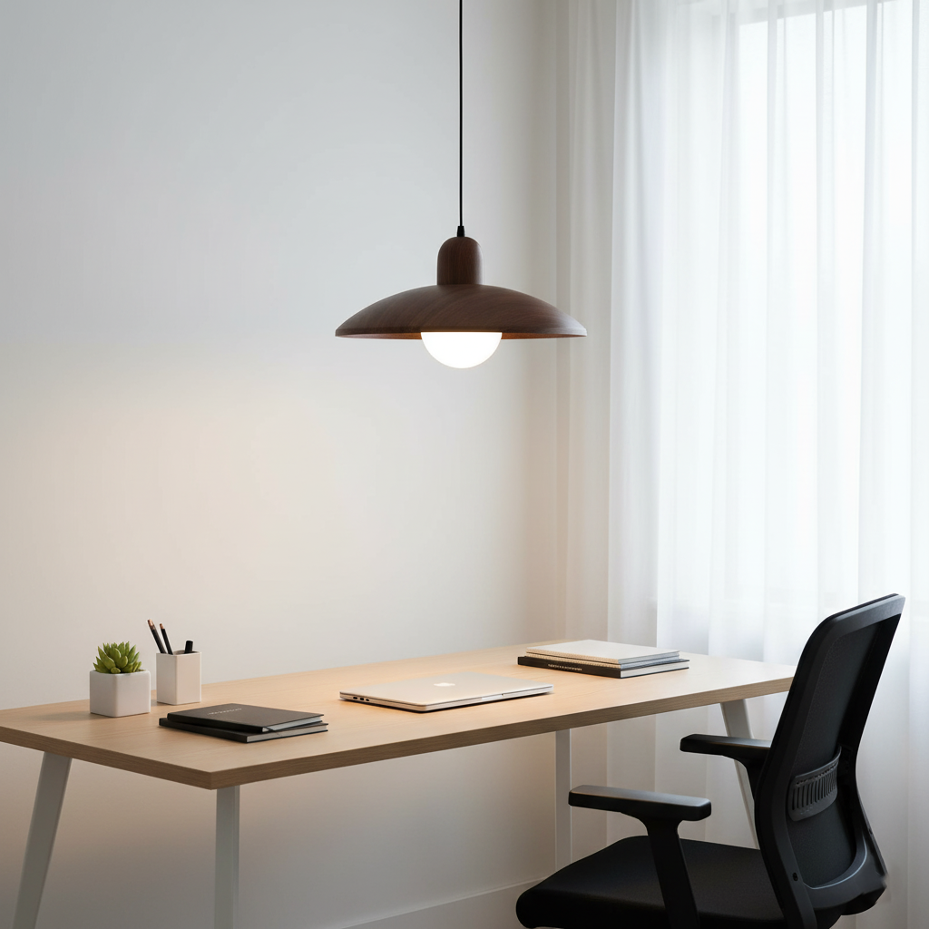 Japanese Style Wabi-Sabi Walnut Pendant Light